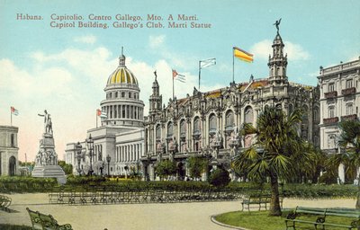 Havana, Cuba, Capitoolgebouw, Gallegos Club, Marti Standbeeld door European Photographer
